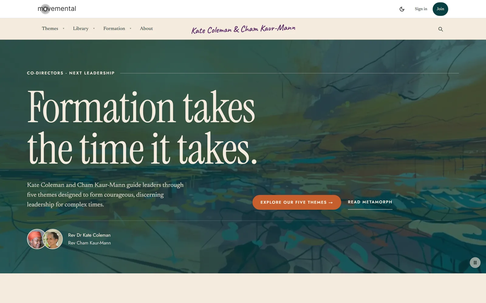 Kate Coleman and Cham Kaur-Mann’s home page: Formation takes the time it takes
